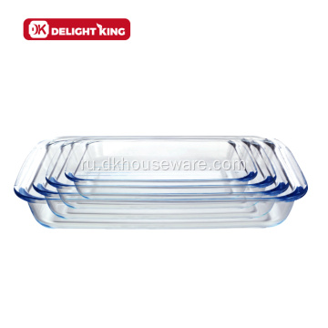 Прямоугольная форма для выпечки из боросиликатного стекла объемом 3 л для духовки